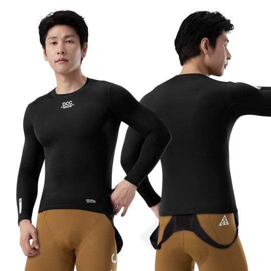 Merino Wool Thermal Base Layer LS Tee  Black simple DCCM250111