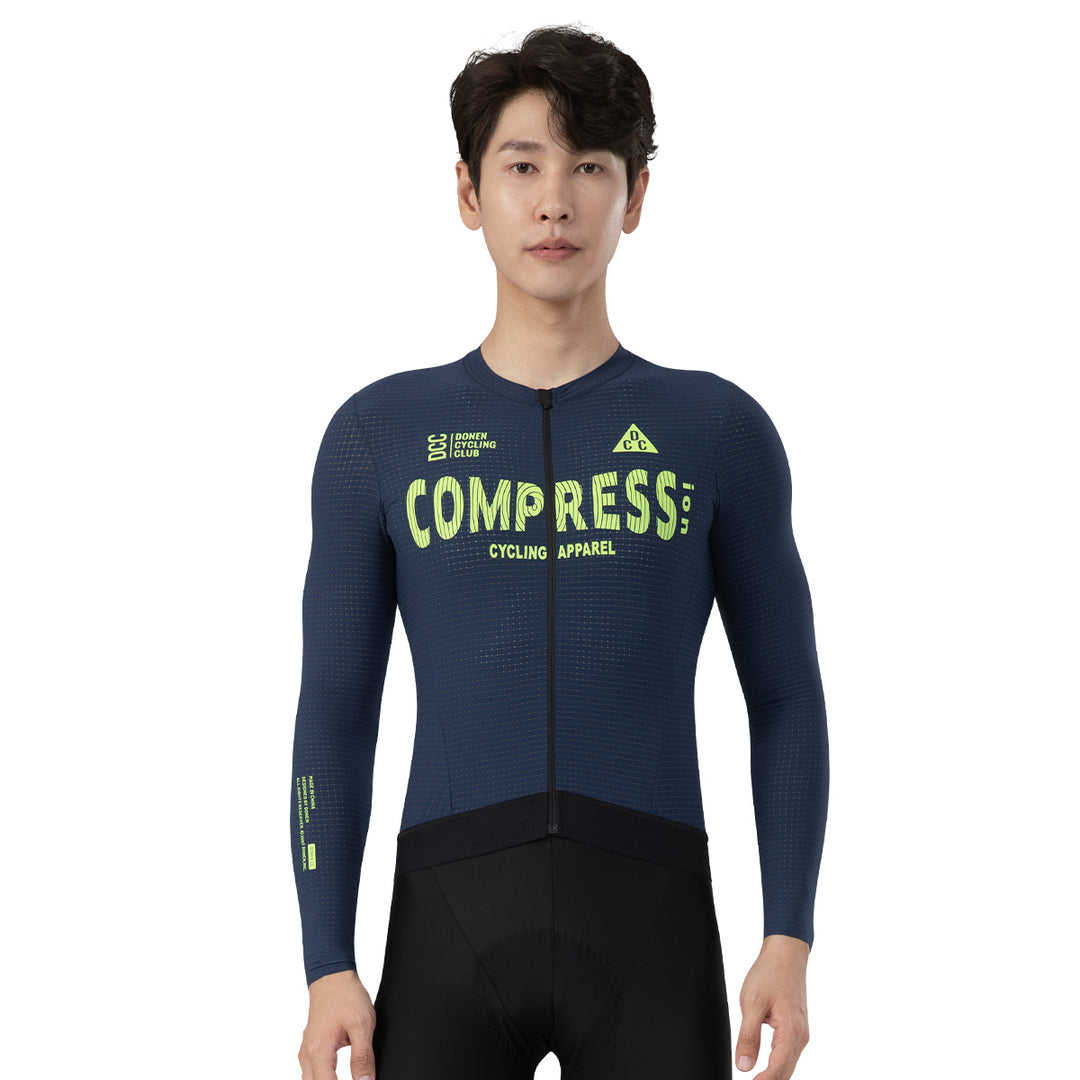 COMPRESS Men's Elite LS Jersey Navy Blue DCCM240619