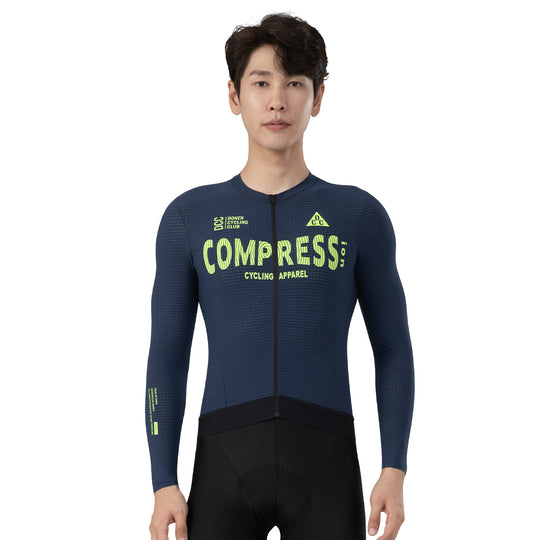 COMPRESS Men's Elite LS Jersey Navy Blue DCCM240619