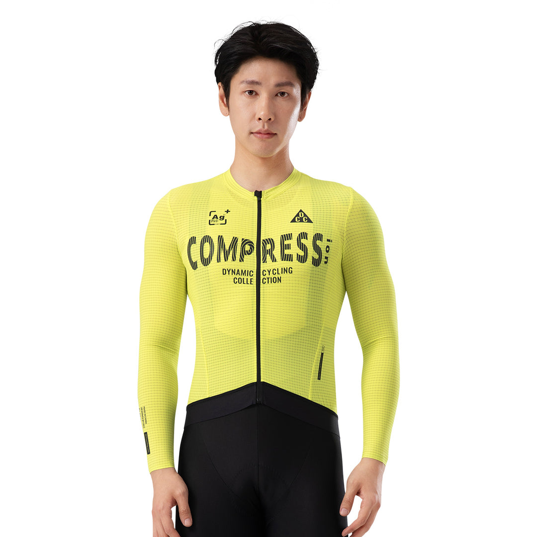 COMPRESS Men's Elite LS Jersey Yellow DCCM240619