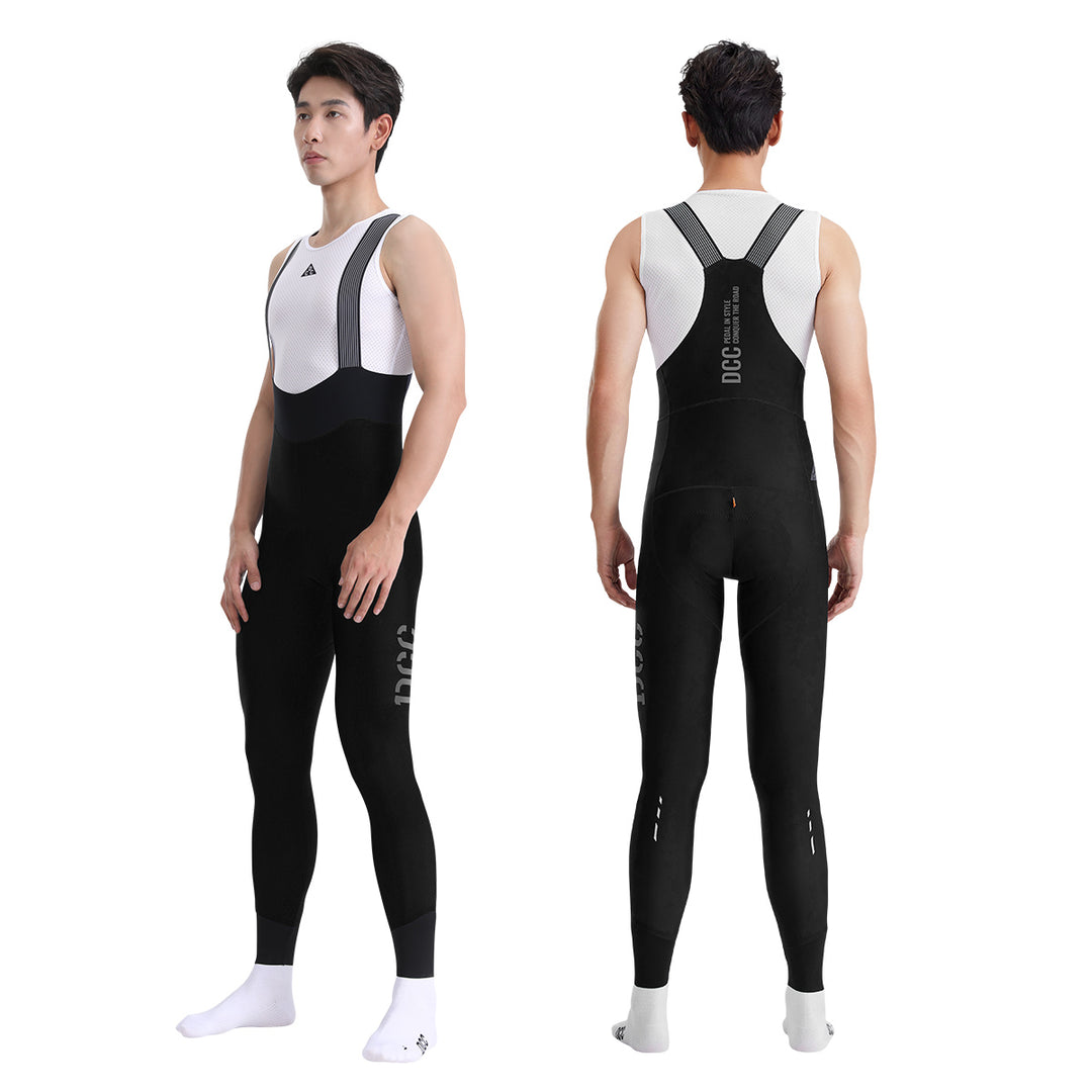 QINGYUN Mens' Performance Bib Tights Black  DCCT240507