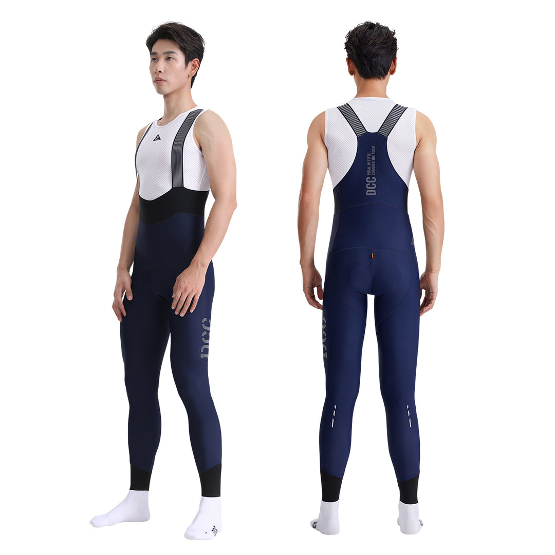 QINGYUN Mens' Performance Bib Tights Nave Blue  DCCT240507