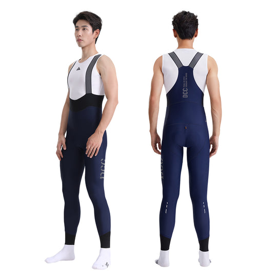 QINGYUN Mens' Performance Bib Tights Nave Blue  DCCT240507