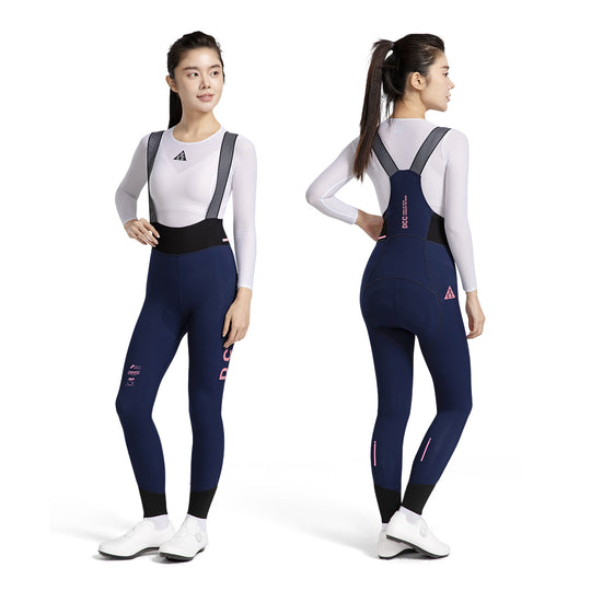 QINGYUN Womens' Performance Bib Tights Navy Blue DCCW240926
