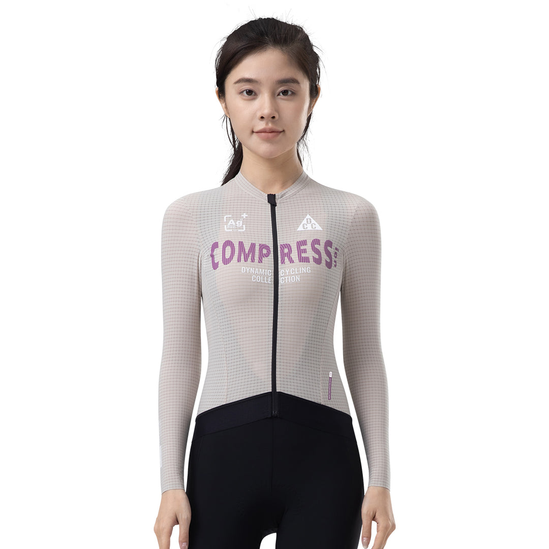 COMPRESS Women's ELITE LS Jersey Milk Grey DCCF240725