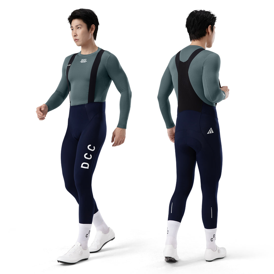 LINGYUE Winter Bib Tights for Men Navy Blue DCCT250215