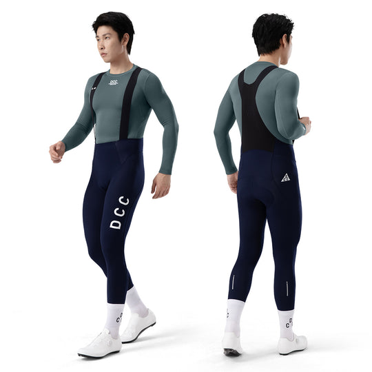 LINGYUE Winter Bib Tights for Men Navy Blue DCCT250215
