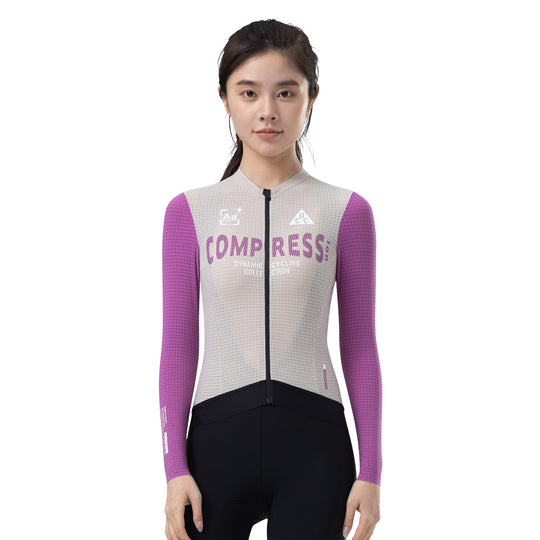 COMPRESS Women's ELITE LS Jersey Milk Grey Purple DCCF240725