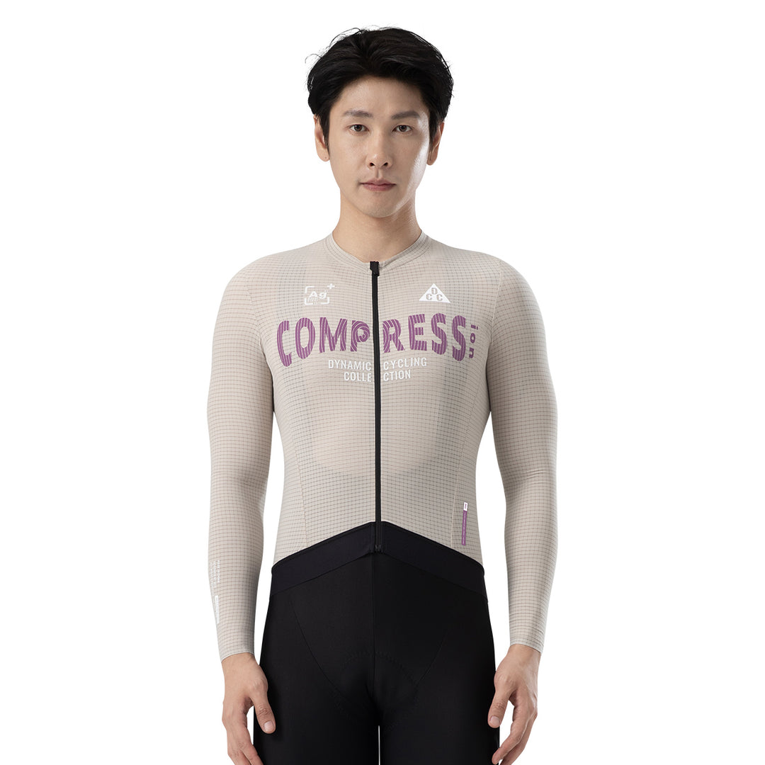 COMPRESS Men's Elite LS Jersey Milk Grey DCCM240619