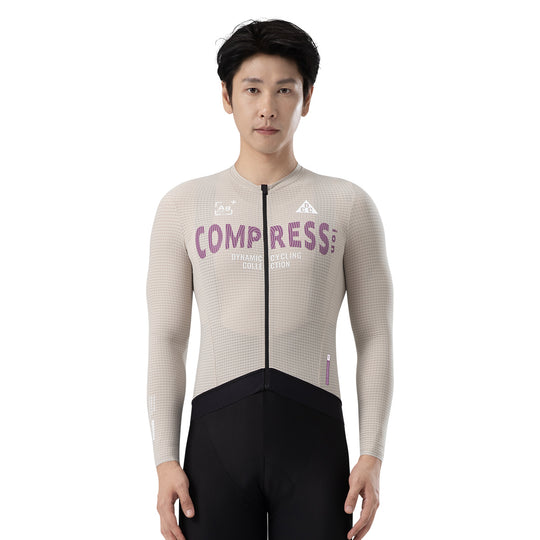 COMPRESS Men's Elite LS Jersey Milk Grey DCCM240619
