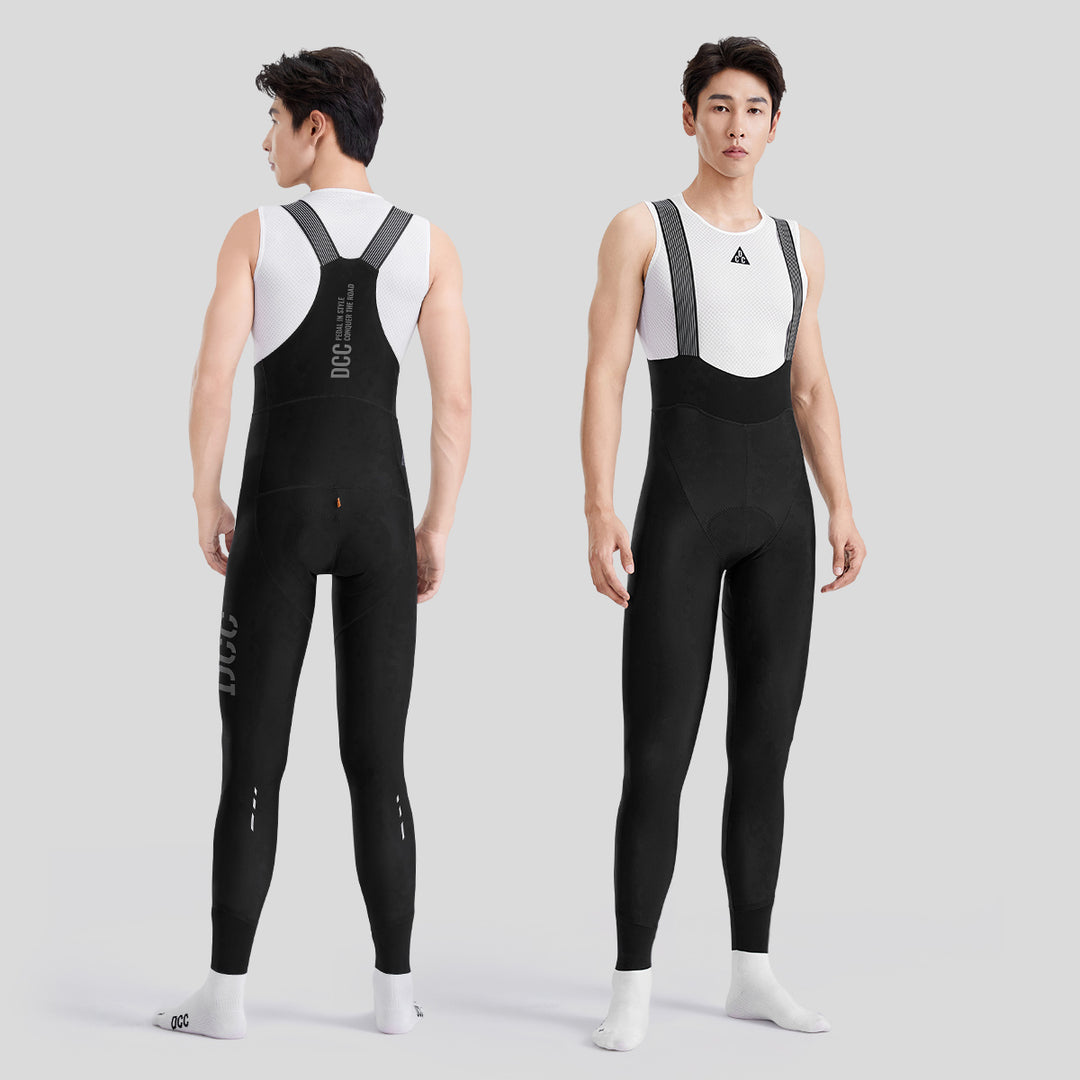 QINGYUN Mens' Performance Bib Tights Black  DCCT240507
