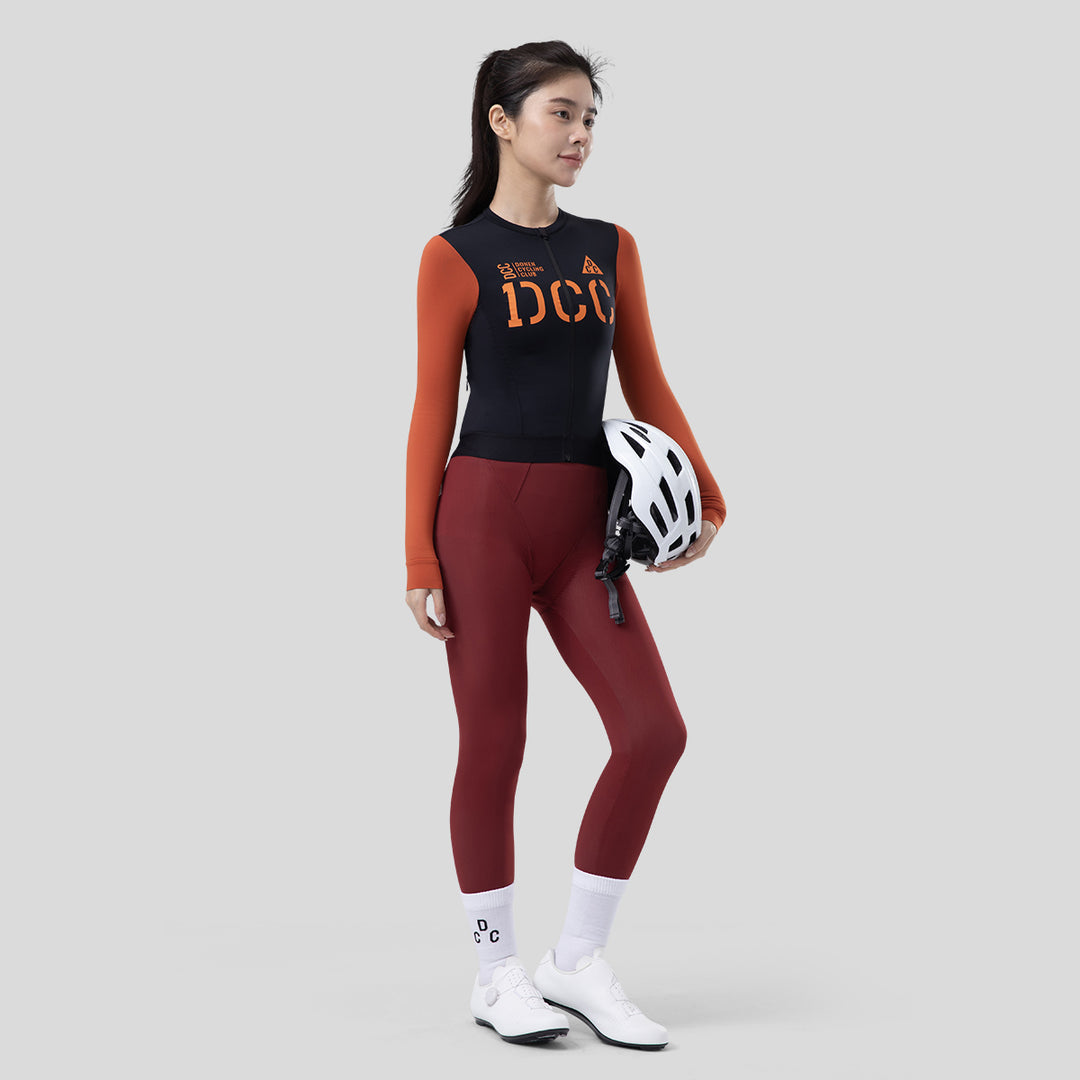 LINGYUE Winter Bib Tights for Women Black DCCW250214