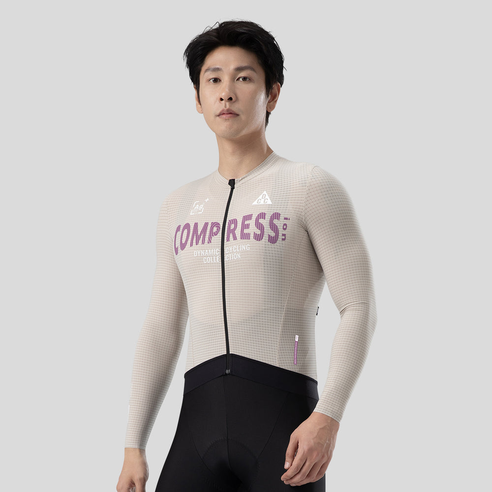 COMPRESS Men's Elite LS Jersey Milk Grey DCCM240619
