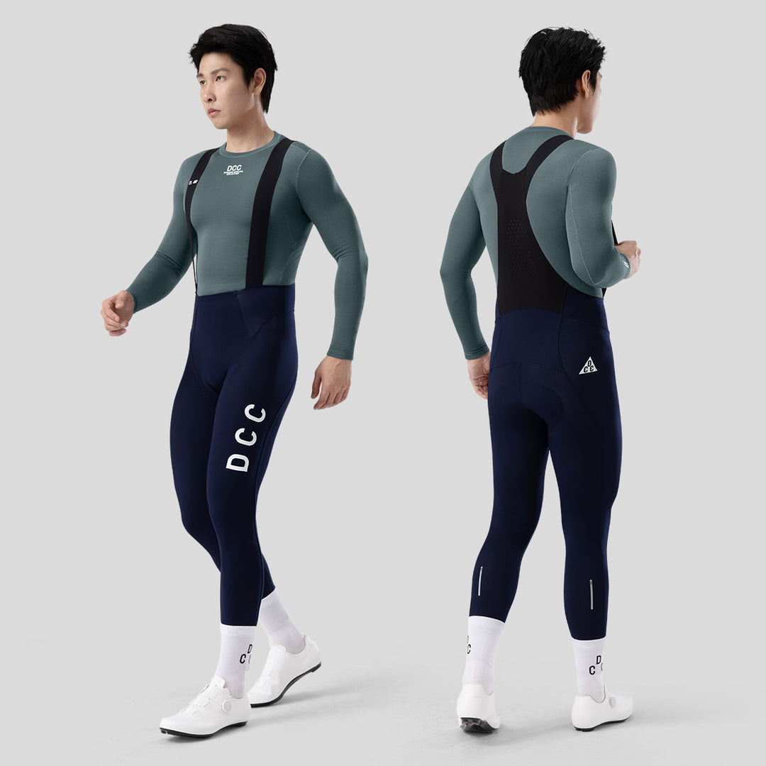 LINGYUE Winter Bib Tights for Men Navy Blue DCCT250215