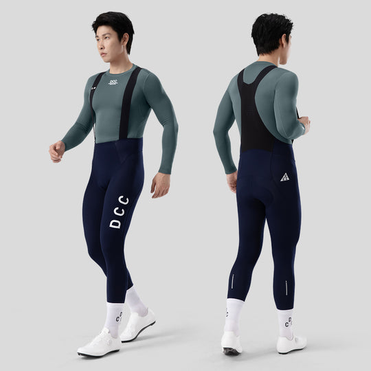 LINGYUE Winter Bib Tights for Men Navy Blue DCCT250215