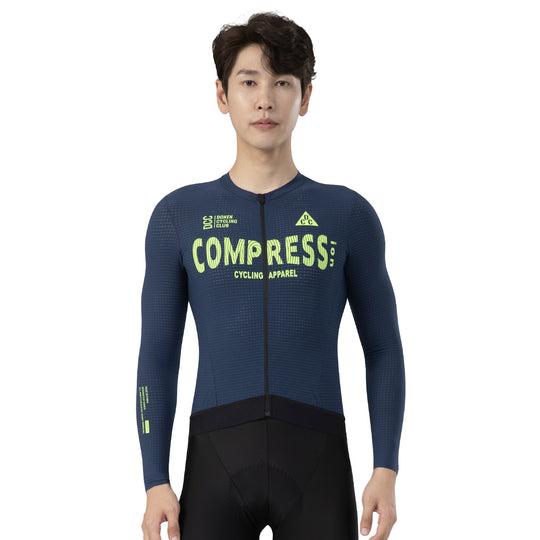 COMPRESS Men's Elite LS Jersey Navy Blue DCCM240619