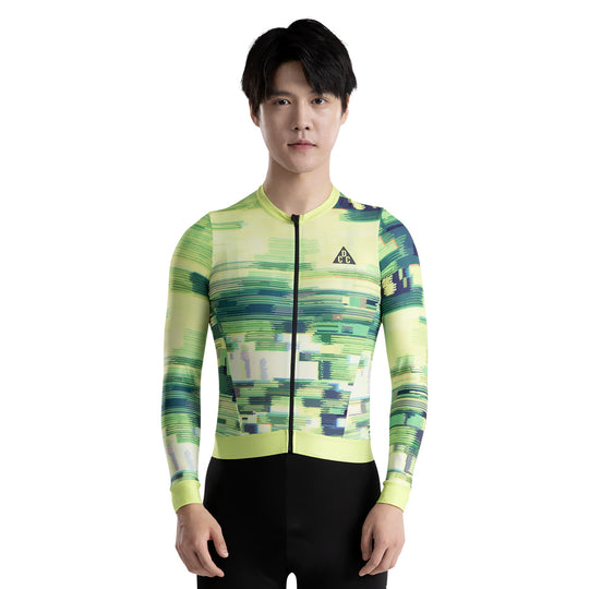 SAIGE Men's Level Pro AIR LS Jersey Yellow-green DCCM240418