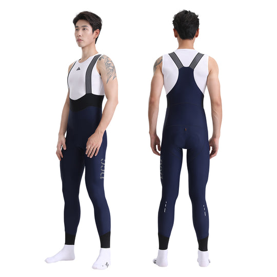 QINGYUN Mens' Performance Bib Tights Nave Blue  DCCT240507