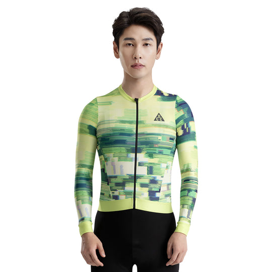 SAIGE Men's Level Pro AIR LS Jersey Yellow-green DCCM240418