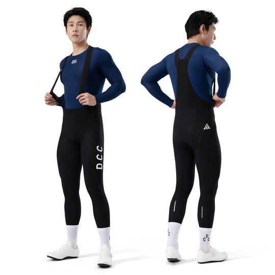 LINGYUE Winter Bib Tights for Men Black DCCT250215