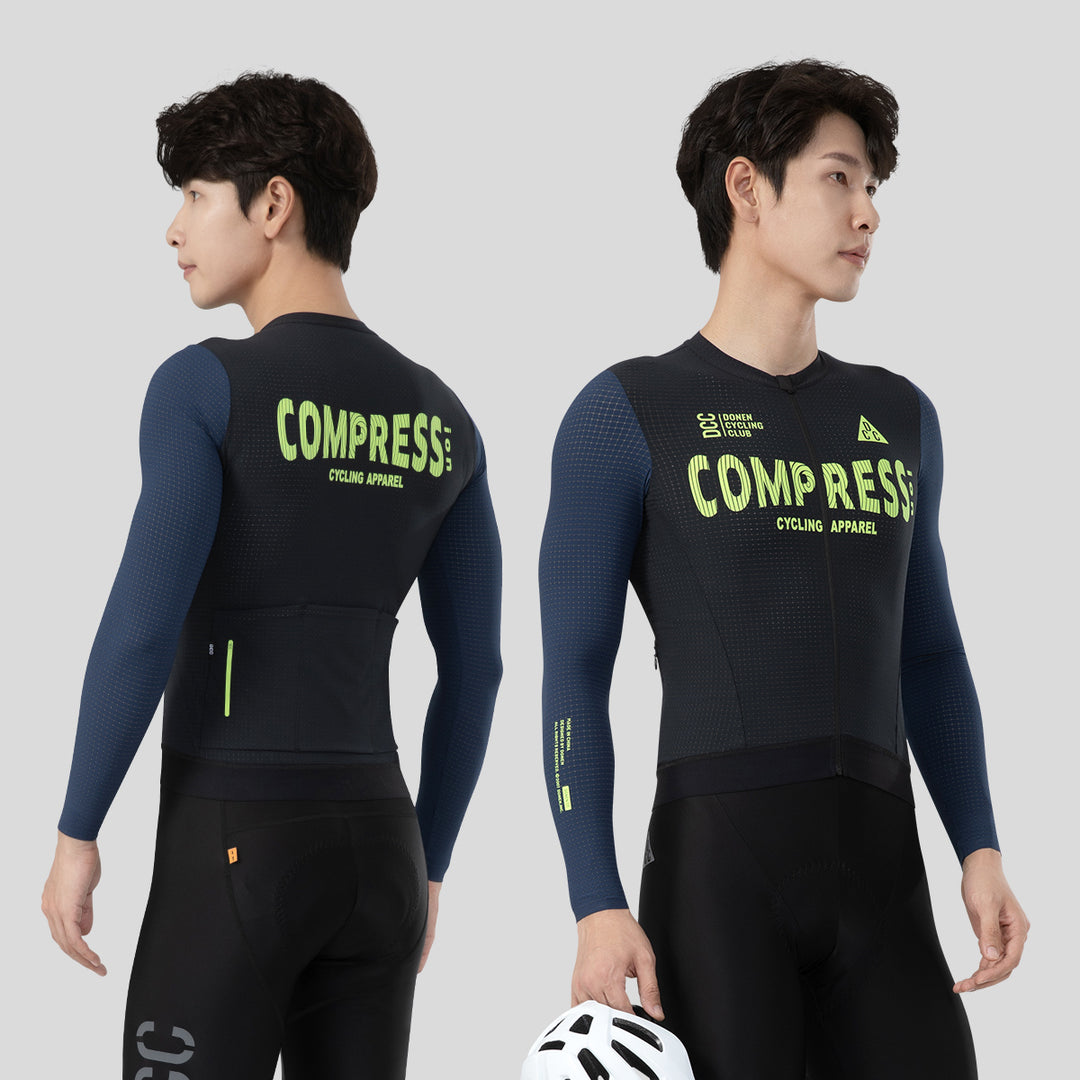 COMPRESS Men's Elite LS Jersey Navy Blue DCCM240619