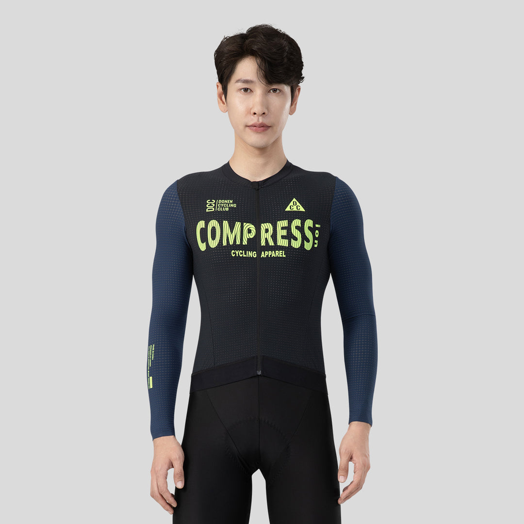 COMPRESS Men's Elite LS Jersey Navy Blue DCCM240619