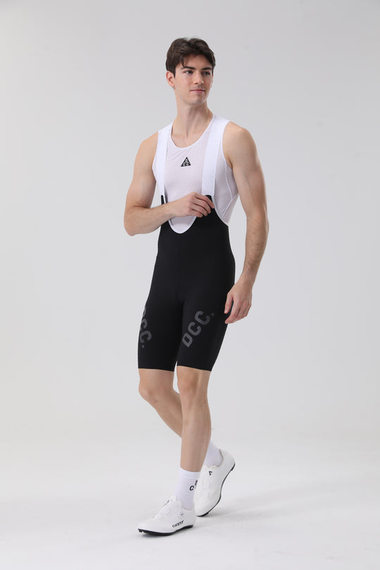 Y-pattern Jacquard Bib Shorts Black DCCT260407