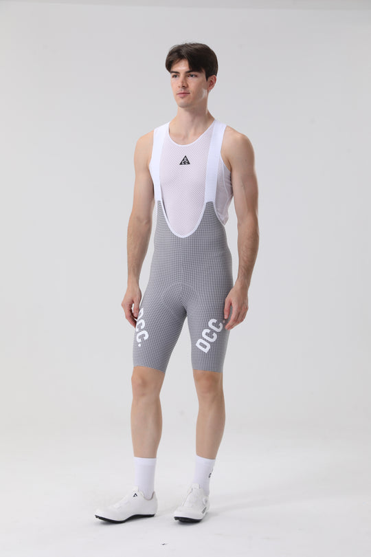 Retro Grid Bib Shorts Chocolate Brown DCCT260401