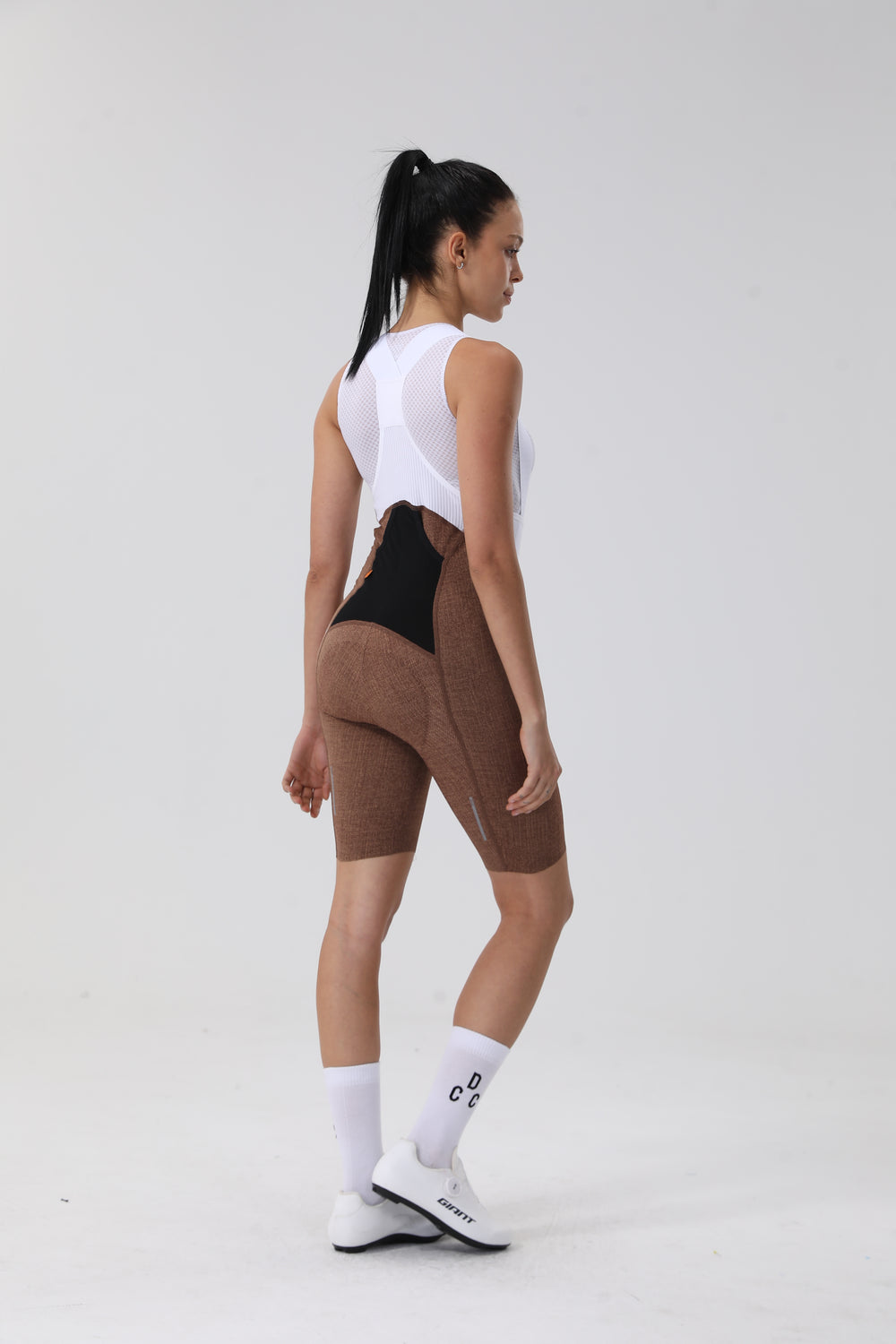 Retro Grid Bib Shorts Chocolate Brown DCCW260402