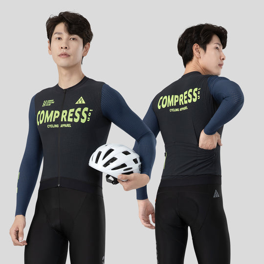 COMPRESS Men's Elite LS Jersey Navy Blue DCCM240619