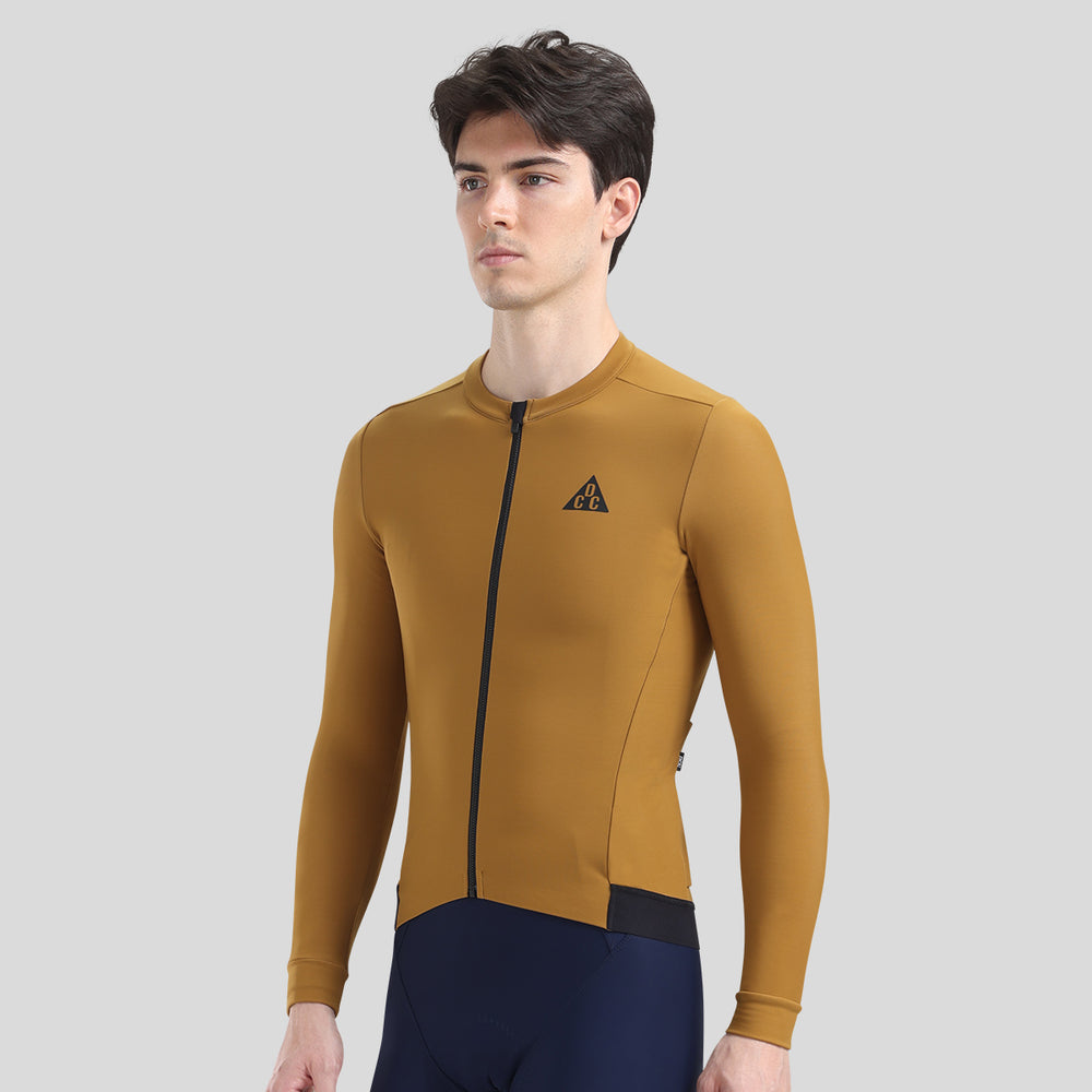 LINGYUE Men's Essential  LS Jersey Golden Brown DCCM250513