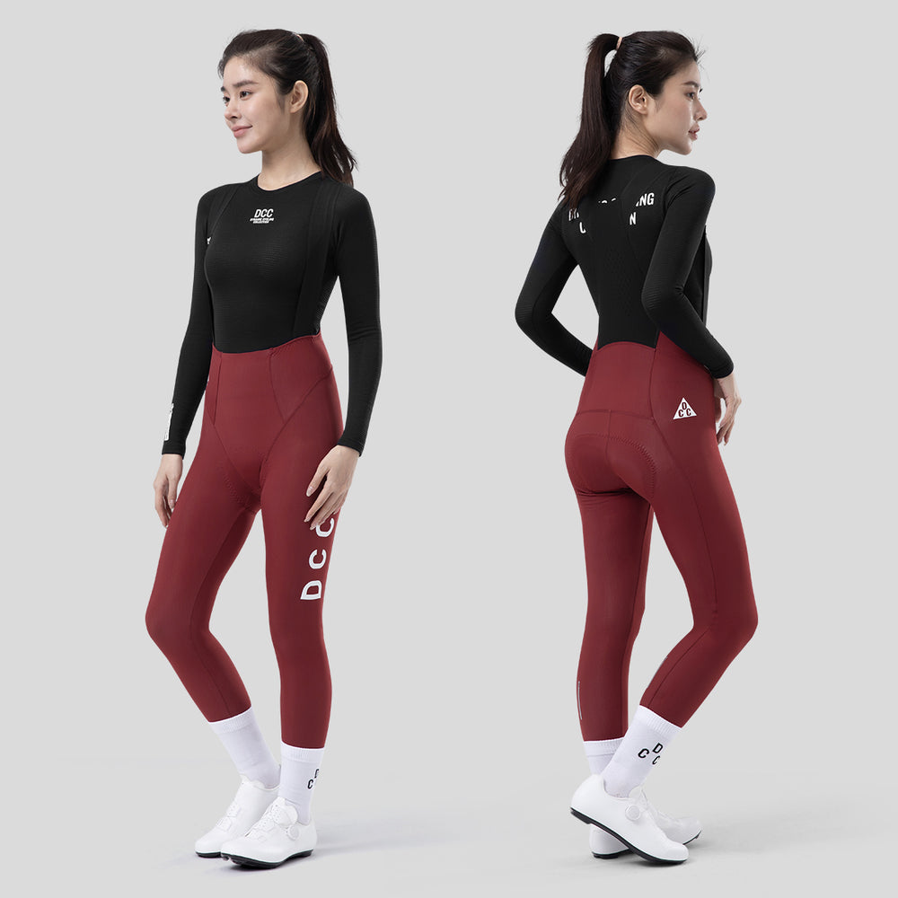 LINGYUE Winter Bib Tights for Women Wine Red DCCW250214
