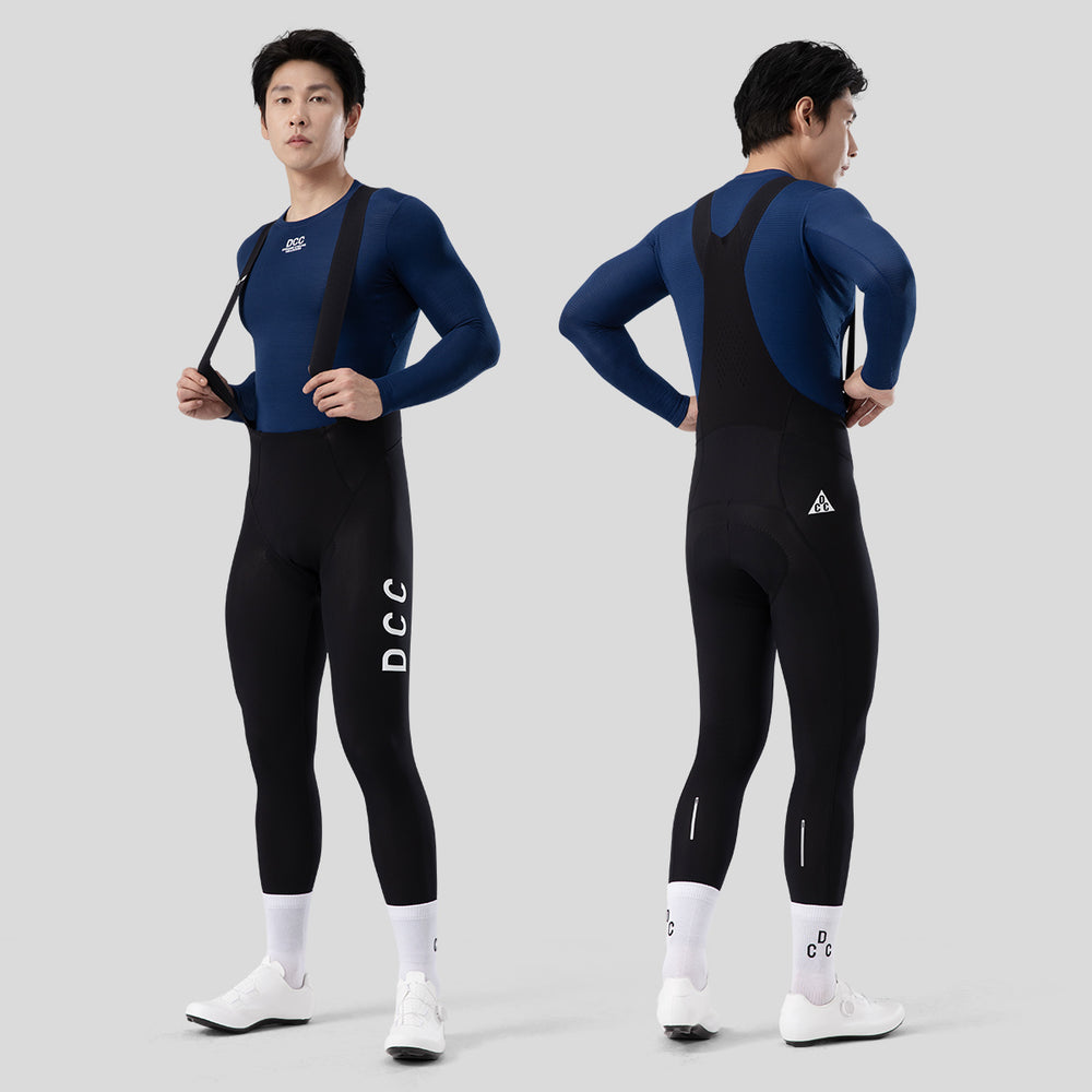 LINGYUE Winter Bib Tights for Men Black DCCT250215