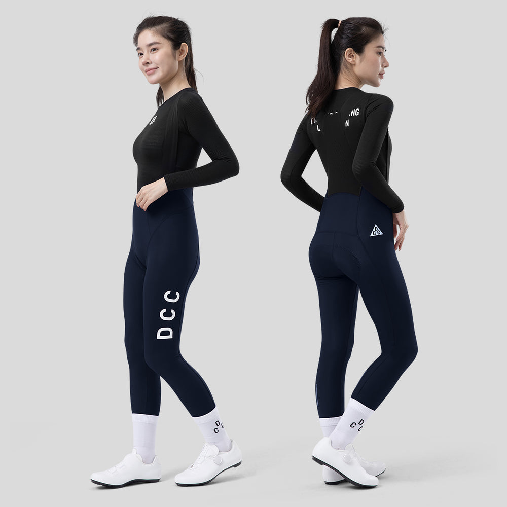 LINGYUE Winter Bib Tights for Women Navy Blue DCCW250214