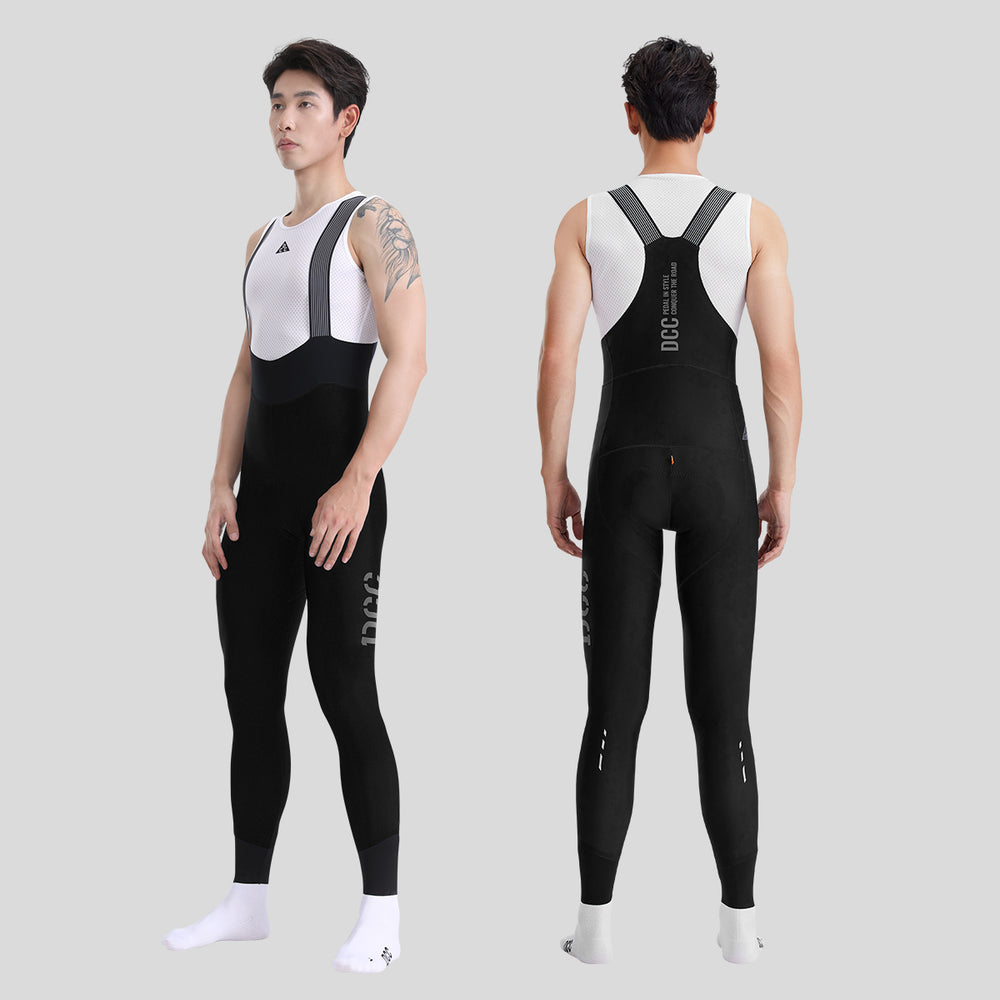 QINGYUN Mens' Performance Bib Tights Black  DCCT240507