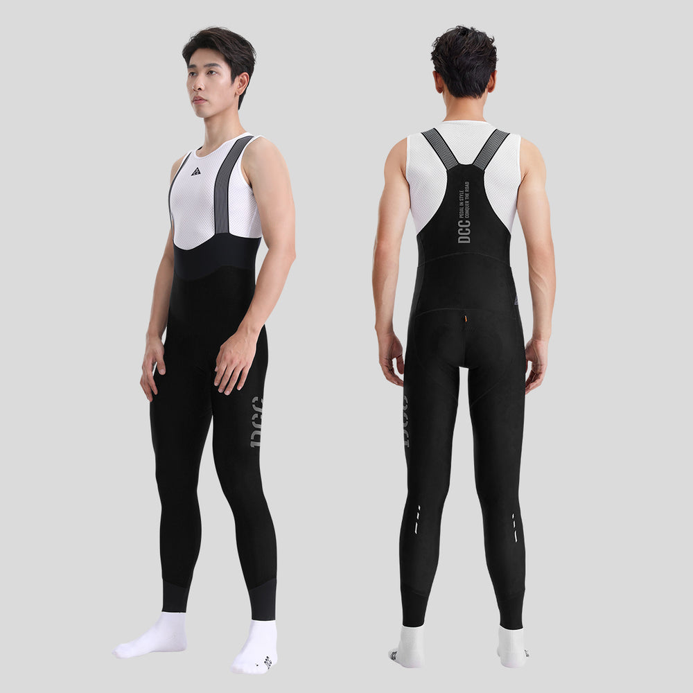 QINGYUN Mens' Performance Bib Tights Black  DCCT240507