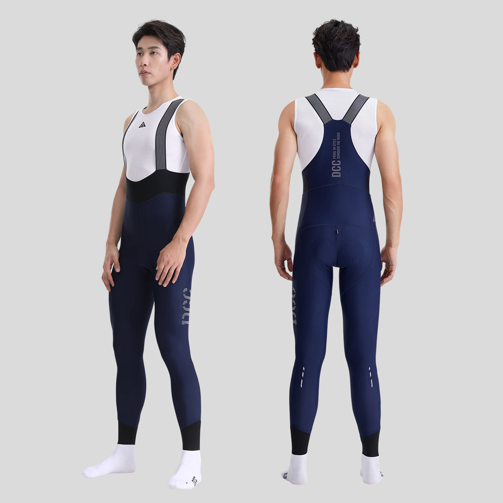 QINGYUN Mens' Performance Bib Tights Nave Blue  DCCT240507