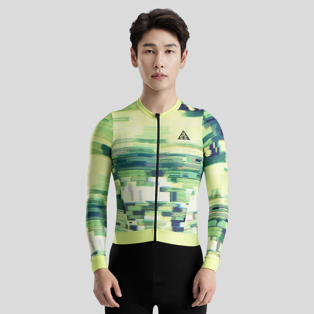 SAIGE Men's Level Pro AIR LS Jersey Yellow-green DCCM240418