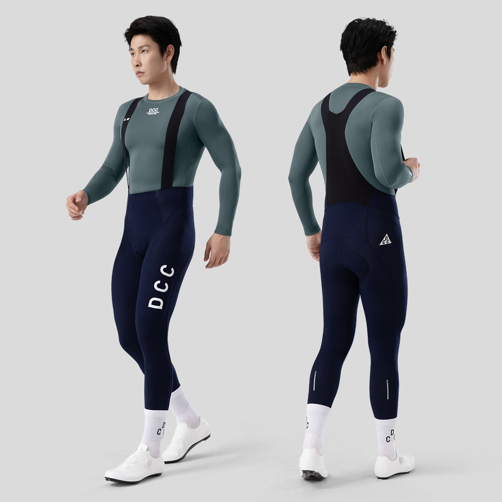 LINGYUE Winter Bib Tights for Men Navy Blue DCCT250215