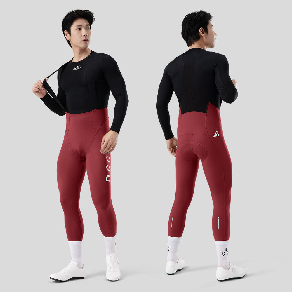 LINGYUE Winter Bib Tights for Men Wine Red DCCT250215