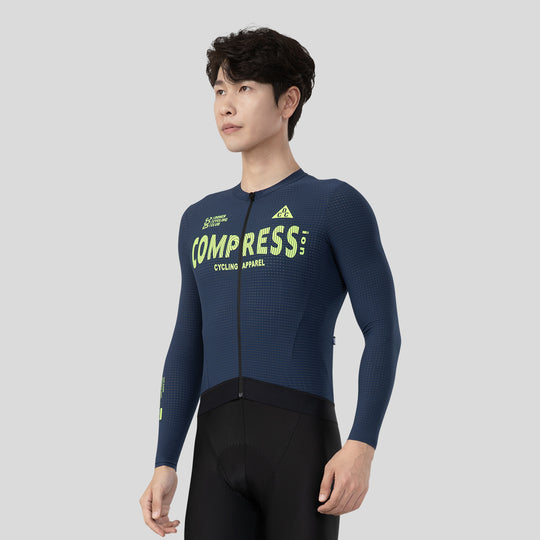 COMPRESS Men's Elite LS Jersey Navy Blue DCCM240619