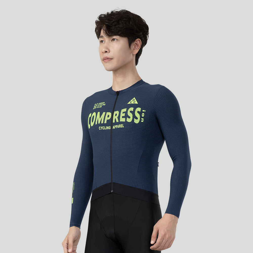 COMPRESS Men's Elite LS Jersey Navy Blue DCCM240619
