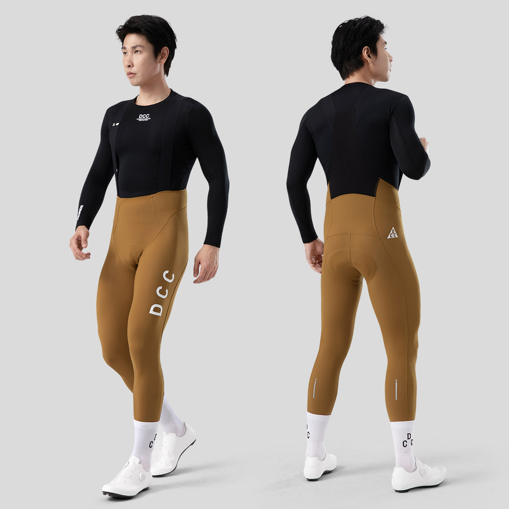 LINGYUE Winter Bib Tights for Men Golden Brown DCCT250215