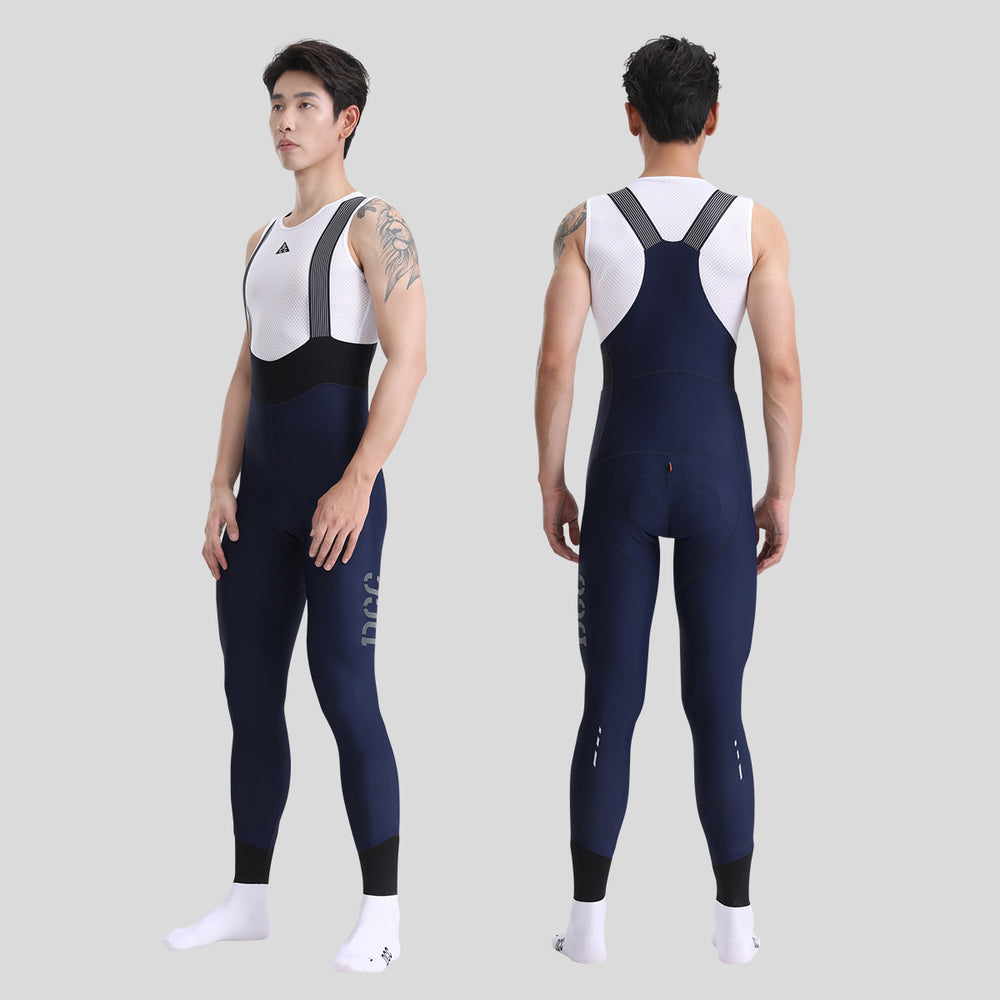 QINGYUN Mens' Performance Bib Tights Nave Blue  DCCT240507